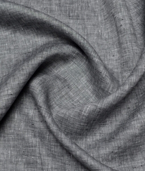 Arvind  70 LEA Irish Linen Self Design  Unstitched Shirt or Kurta Fabric (Dark Grey)