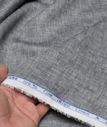 Arvind  70 LEA Irish Linen Self Design  Unstitched Shirt or Kurta Fabric (Dark Grey)