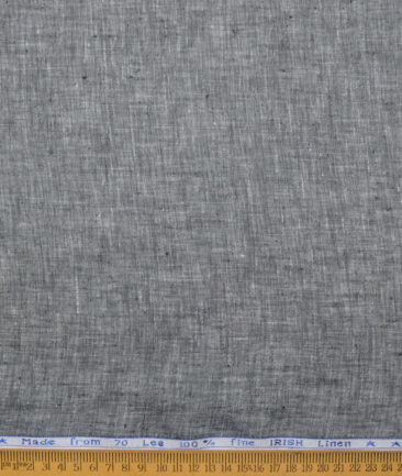 Arvind  70 LEA Irish Linen Self Design  Unstitched Shirt or Kurta Fabric (Dark Grey)