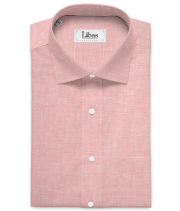 Arvind  70 LEA Irish Linen Self Design  Unstitched Shirt or Kurta Fabric (Flamingo Pink)