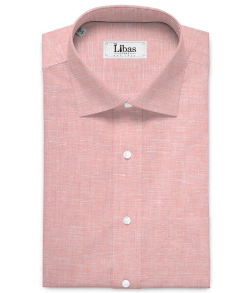 Arvind  70 LEA Irish Linen Self Design  Unstitched Shirt or Kurta Fabric (Flamingo Pink)