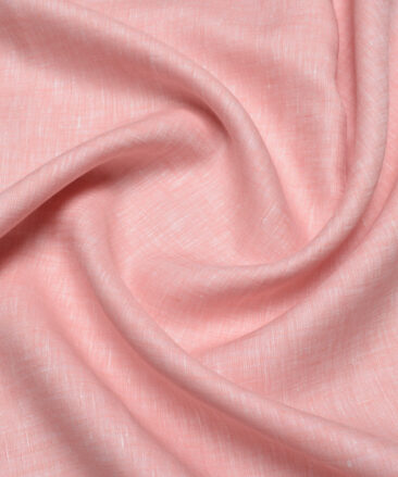 Arvind  70 LEA Irish Linen Self Design  Unstitched Shirt or Kurta Fabric (Flamingo Pink)