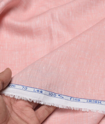 Arvind  70 LEA Irish Linen Self Design  Unstitched Shirt or Kurta Fabric (Flamingo Pink)