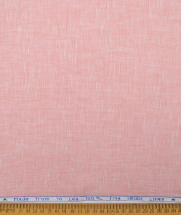 Arvind  70 LEA Irish Linen Self Design  Unstitched Shirt or Kurta Fabric (Flamingo Pink)