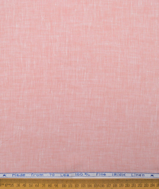 Arvind  70 LEA Irish Linen Self Design  Unstitched Shirt or Kurta Fabric (Flamingo Pink)