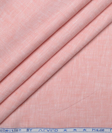 Arvind  70 LEA Irish Linen Self Design  Unstitched Shirt or Kurta Fabric (Flamingo Pink)