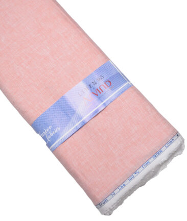 Arvind  70 LEA Irish Linen Self Design  Unstitched Shirt or Kurta Fabric (Flamingo Pink)