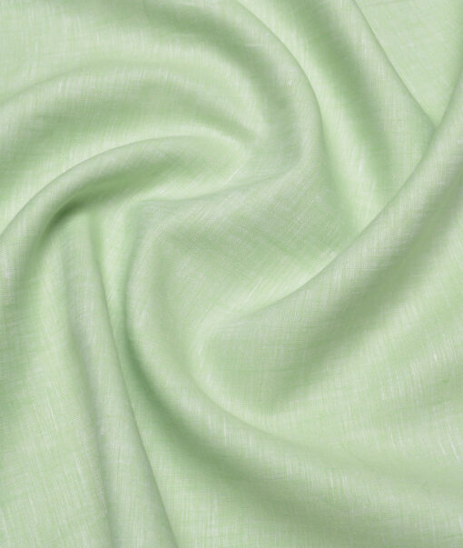 Arvind  70 LEA Irish Linen Self Design  Unstitched Shirt or Kurta Fabric (Light Sage Green)