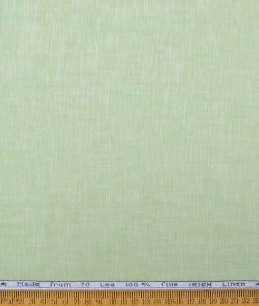 Arvind  70 LEA Irish Linen Self Design  Unstitched Shirt or Kurta Fabric (Light Sage Green)