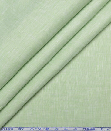 Arvind  70 LEA Irish Linen Self Design  Unstitched Shirt or Kurta Fabric (Light Sage Green)