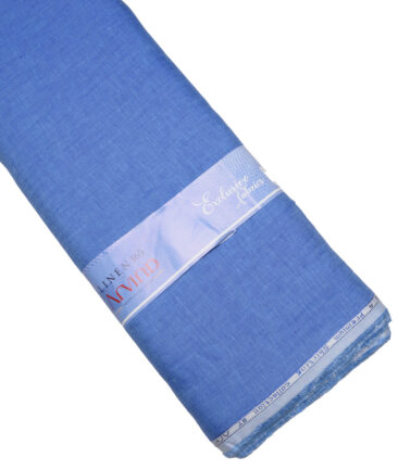 Arvind  70 LEA Irish Linen Self Design  Unstitched Shirt or Kurta Fabric (Light Slate Blue)