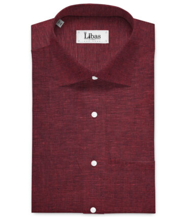 Arvind  70 LEA Irish Linen Self Design  Unstitched Shirt or Kurta Fabric (Maroon)