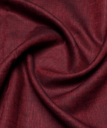Arvind  70 LEA Irish Linen Self Design  Unstitched Shirt or Kurta Fabric (Maroon)