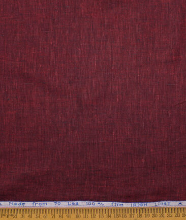 Arvind  70 LEA Irish Linen Self Design  Unstitched Shirt or Kurta Fabric (Maroon)