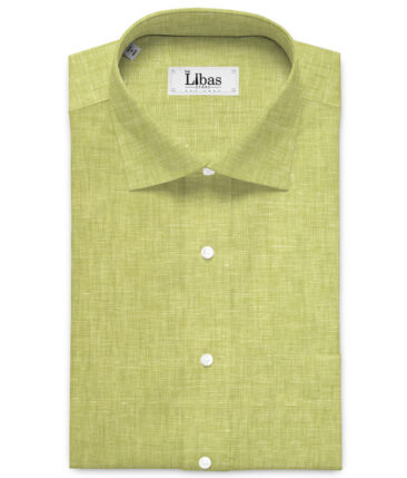 Arvind  70 LEA Irish Linen Self Design  Unstitched Shirt or Kurta Fabric (Pear Green)