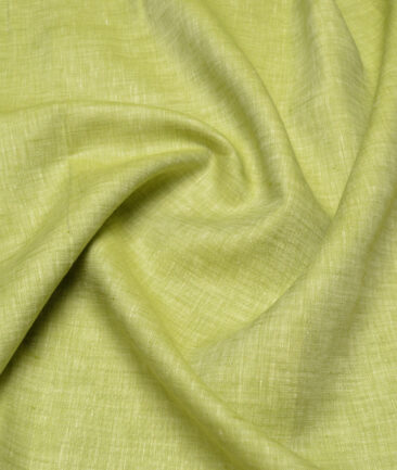 Arvind  70 LEA Irish Linen Self Design  Unstitched Shirt or Kurta Fabric (Pear Green)