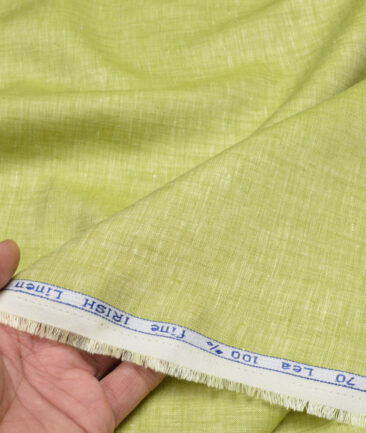 Arvind  70 LEA Irish Linen Self Design  Unstitched Shirt or Kurta Fabric (Pear Green)