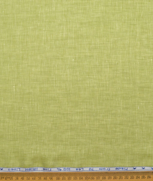 Arvind  70 LEA Irish Linen Self Design  Unstitched Shirt or Kurta Fabric (Pear Green)