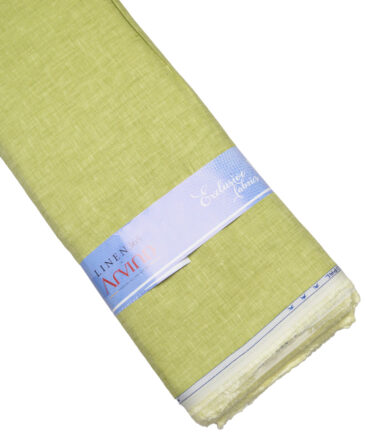 Arvind  70 LEA Irish Linen Self Design  Unstitched Shirt or Kurta Fabric (Pear Green)