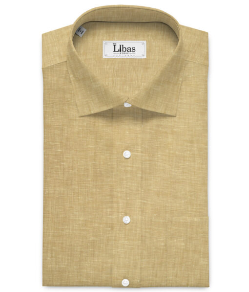 Arvind  70 LEA Irish Linen Self Design  Unstitched Shirt or Kurta Fabric (Sand Brown)