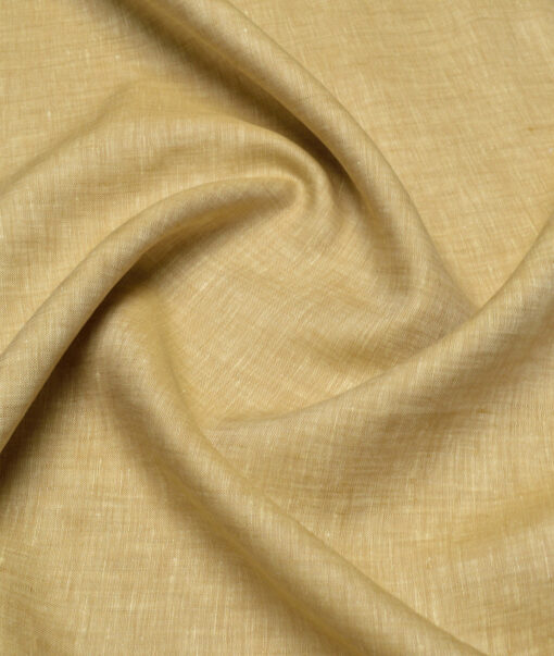 Arvind  70 LEA Irish Linen Self Design  Unstitched Shirt or Kurta Fabric (Sand Brown)