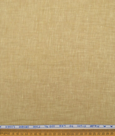 Arvind  70 LEA Irish Linen Self Design  Unstitched Shirt or Kurta Fabric (Sand Brown)