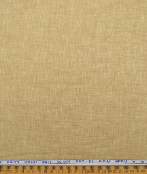 Arvind  70 LEA Irish Linen Self Design  Unstitched Shirt or Kurta Fabric (Sand Brown)