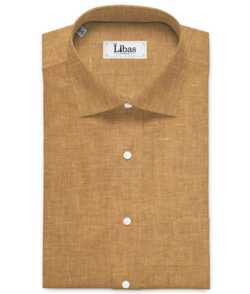 Arvind  70 LEA Irish Linen Self Design  Unstitched Shirt or Kurta Fabric (Tiger Eye Brown)