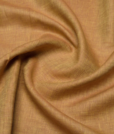 Arvind  70 LEA Irish Linen Self Design  Unstitched Shirt or Kurta Fabric (Tiger Eye Brown)