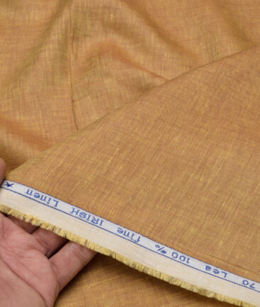 Arvind  70 LEA Irish Linen Self Design  Unstitched Shirt or Kurta Fabric (Tiger Eye Brown)