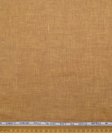 Arvind  70 LEA Irish Linen Self Design  Unstitched Shirt or Kurta Fabric (Tiger Eye Brown)