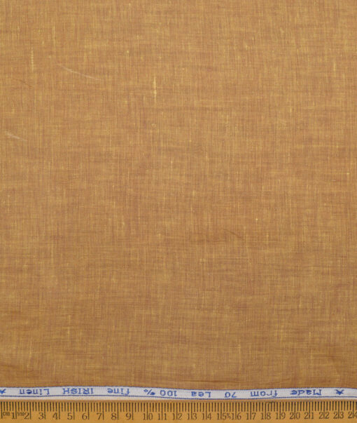 Arvind  70 LEA Irish Linen Self Design  Unstitched Shirt or Kurta Fabric (Tiger Eye Brown)