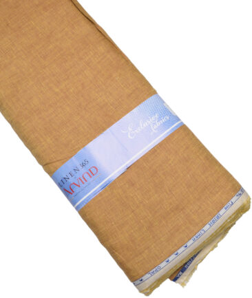 Arvind  70 LEA Irish Linen Self Design  Unstitched Shirt or Kurta Fabric (Tiger Eye Brown)
