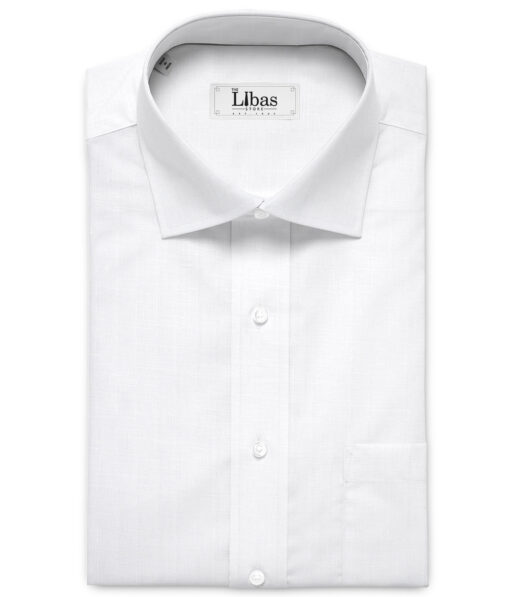 Burgoyne  60 LEA Irish Linen Striped  Unstitched Shirt or Kurta Fabric (White)