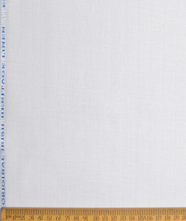 Burgoyne  60 LEA Irish Linen Striped  Unstitched Shirt or Kurta Fabric (White)