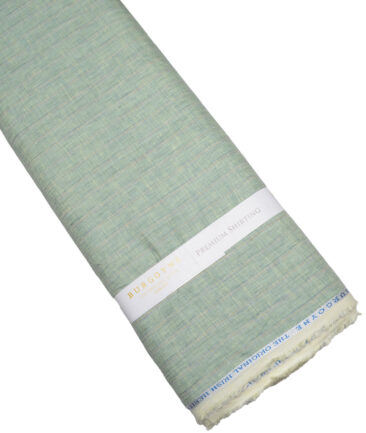 Burgoyne  80 LEA Irish Linen Striped  Unstitched Shirt or Kurta Fabric (Light Olive Green)