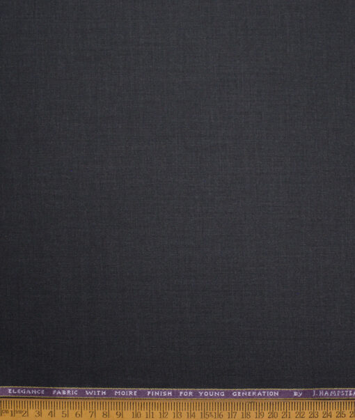 J.hampstead Men's Poly Viscose  Self Design  Unstitched Suiting Fabric (Dark Grey)