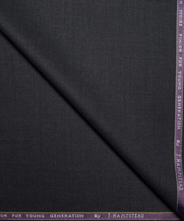 J.hampstead Men's Poly Viscose  Self Design  Unstitched Suiting Fabric (Dark Grey)