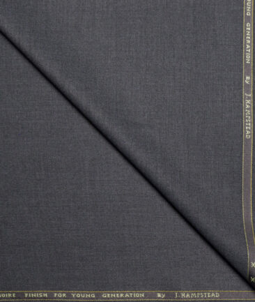 J.hampstead Men's Poly Viscose  Self Design  Unstitched Suiting Fabric (Worsted Grey)