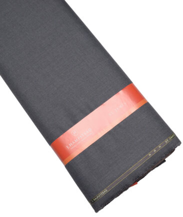 J.hampstead Men's Poly Viscose  Self Design  Unstitched Suiting Fabric (Worsted Grey)