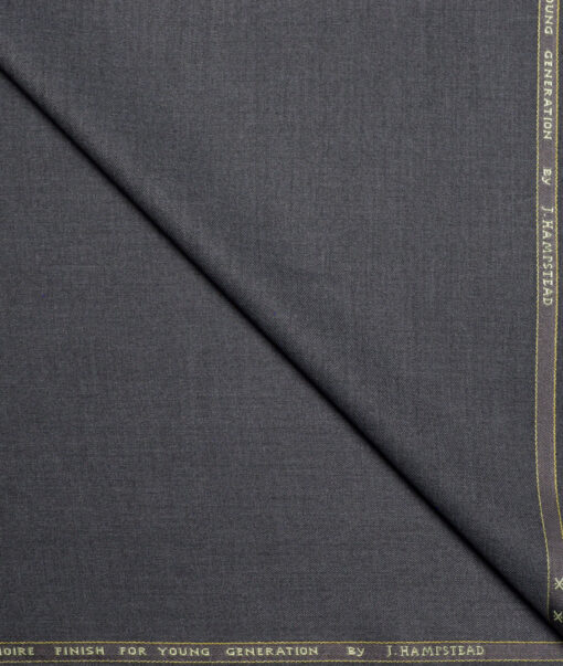 J.hampstead Men's Poly Viscose  Self Design  Unstitched Suiting Fabric (Worsted Grey)