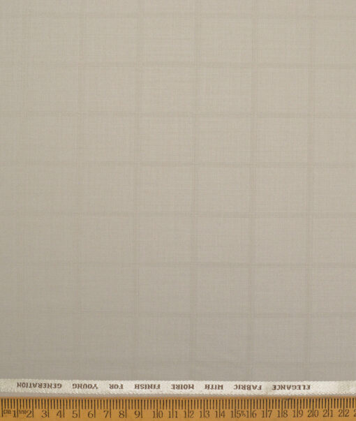 J.hampstead Men's Poly Viscose  Checks  Unstitched Suiting Fabric (Beige)