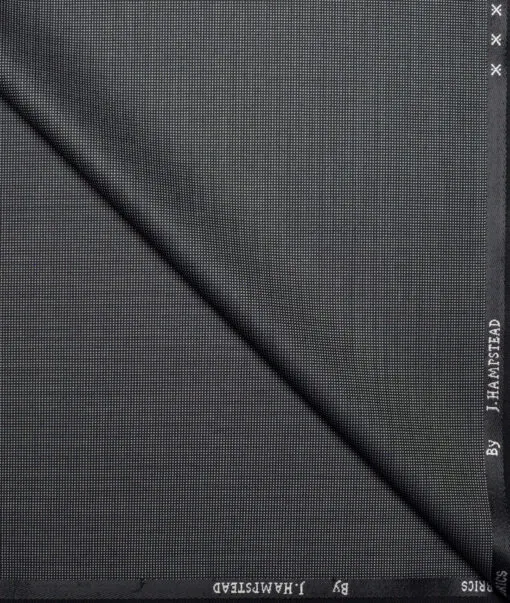 J.hampstead Men's Poly Viscose  Strucutred  Unstitched Suiting Fabric (Blackish Grey)
