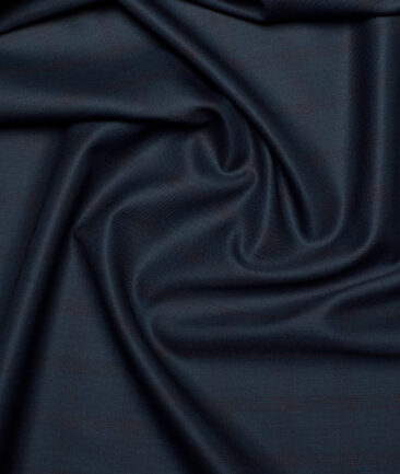 J.hampstead Men's Poly Viscose  Checks  Unstitched Suiting Fabric (Dark Blue)