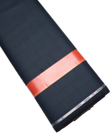 J.hampstead Men's Poly Viscose  Checks  Unstitched Suiting Fabric (Dark Blue)