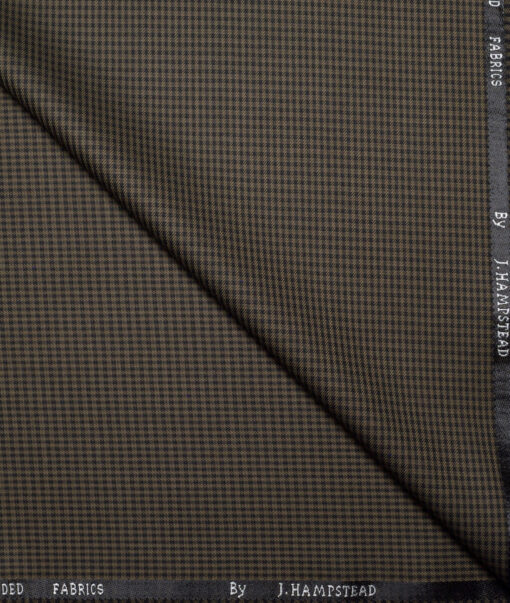 J.hampstead Men's Poly Viscose  Checks  Unstitched Suiting Fabric (Dark Brown)