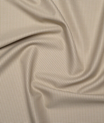 J.hampstead Men's Poly Viscose  Checks  Unstitched Suiting Fabric (Khakhi Brown)