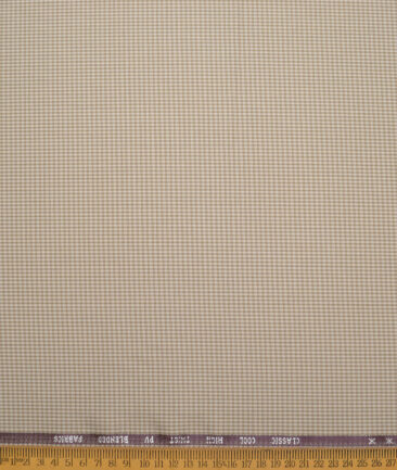 J.hampstead Men's Poly Viscose  Checks  Unstitched Suiting Fabric (Khakhi Brown)