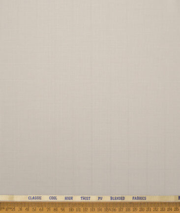 J.hampstead Men's Poly Viscose  Checks  Unstitched Suiting Fabric (Cream)