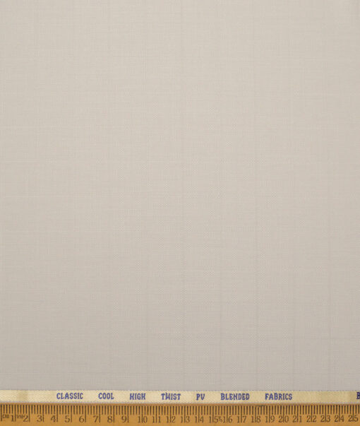 J.hampstead Men's Poly Viscose  Checks  Unstitched Suiting Fabric (Cream)